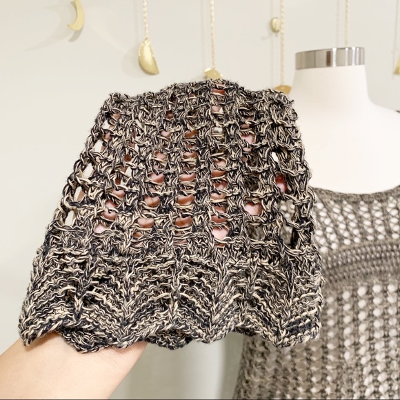 Free People Crochet Top With Bell Sleeves. - Picture 5 of 7